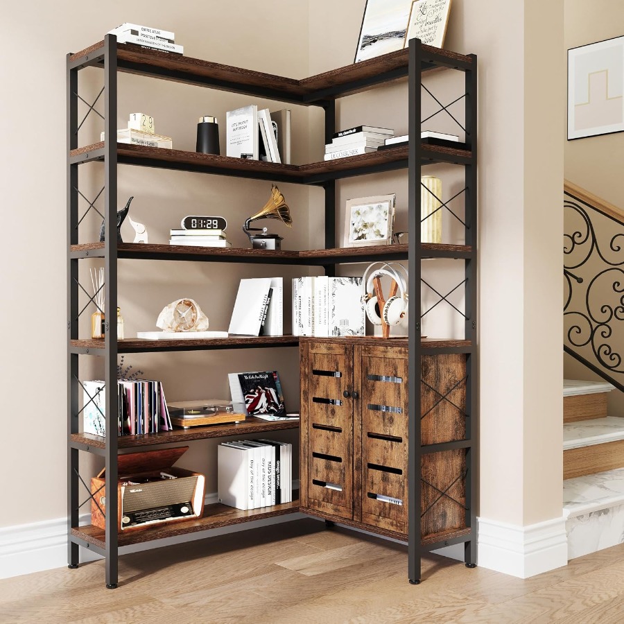 Bookshelf - Estantería de esquina con 6 estantes