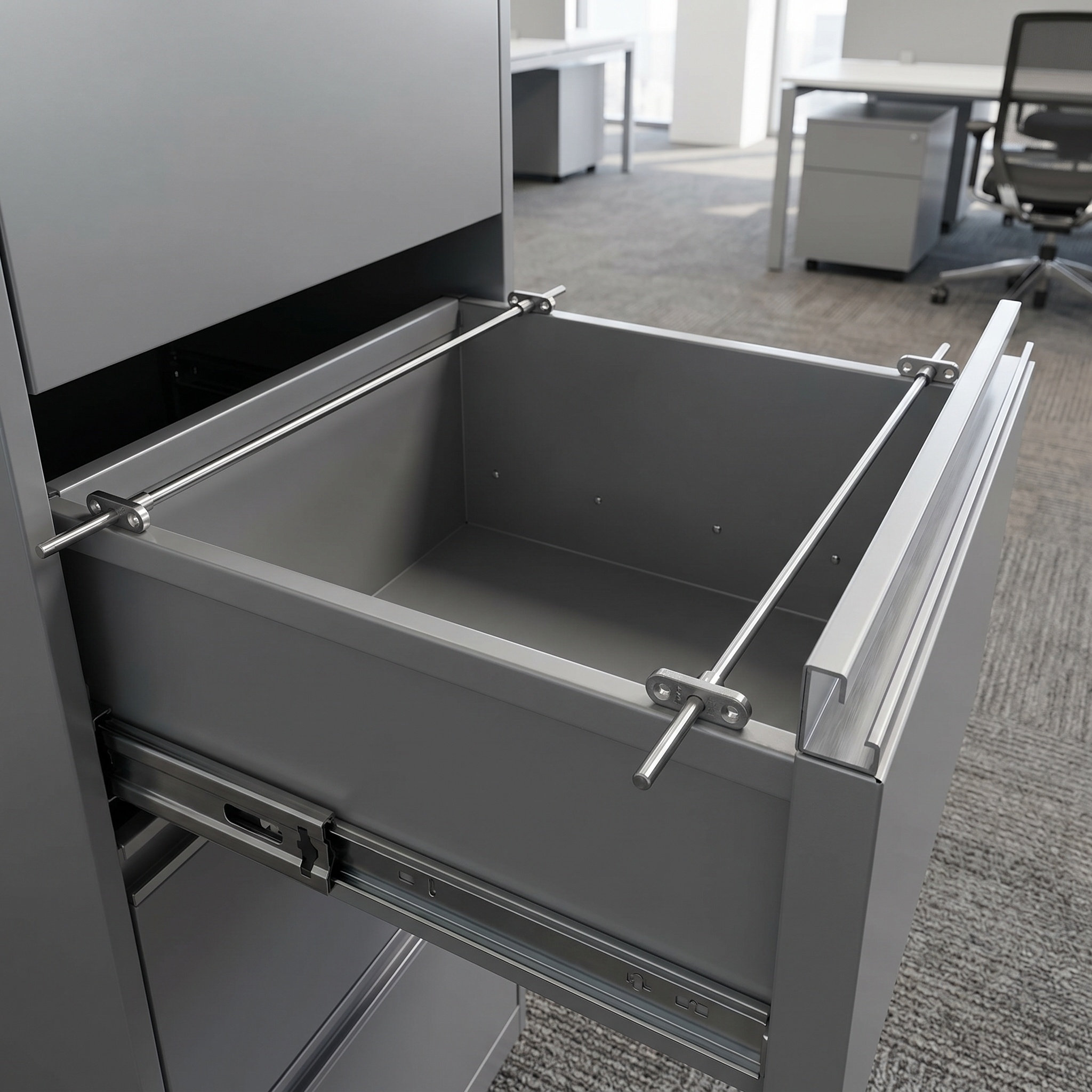 File Cabinet - Barra de acero inoxidable para archivadores