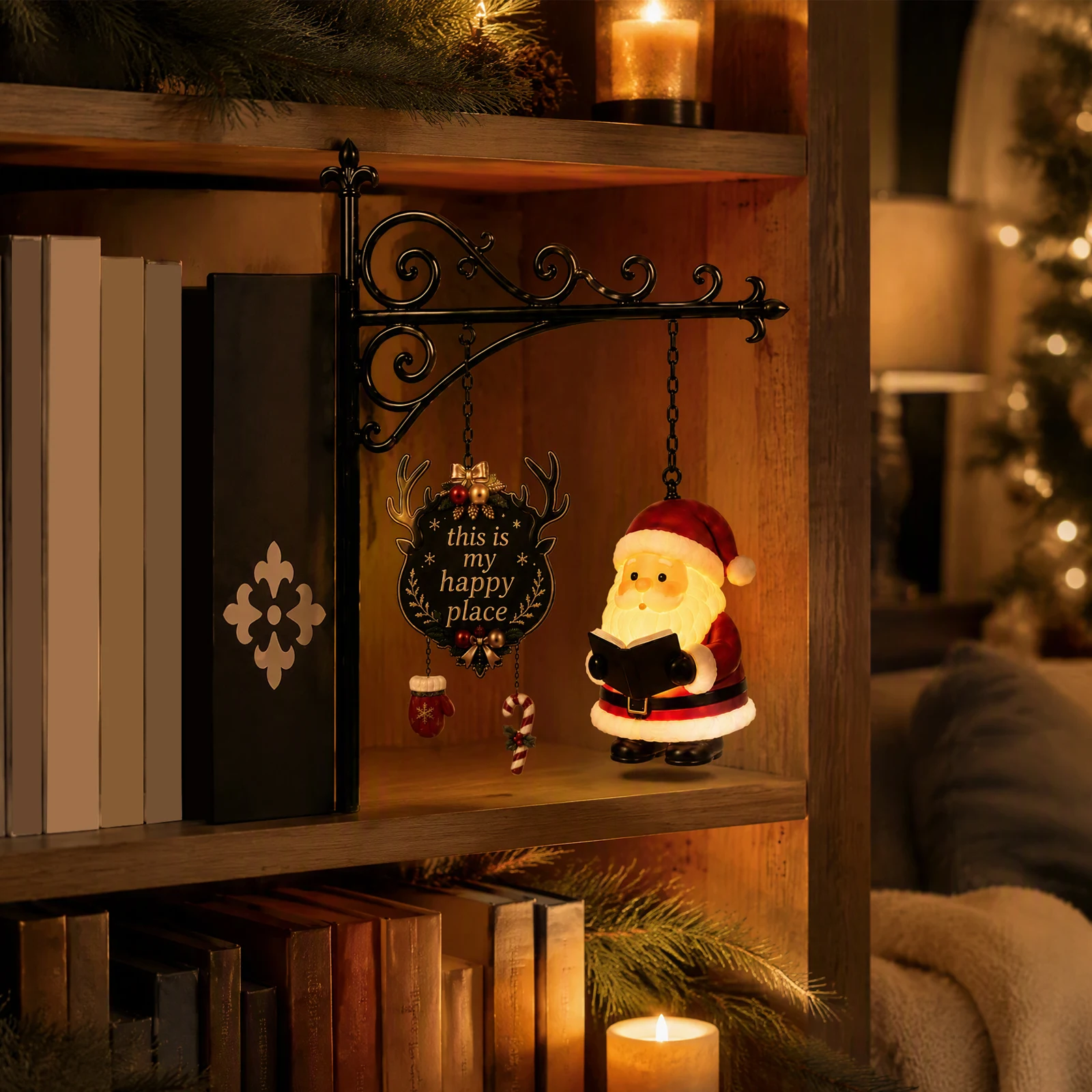 Figura de Papá Noel para estan - Bookshelf reseña y precio